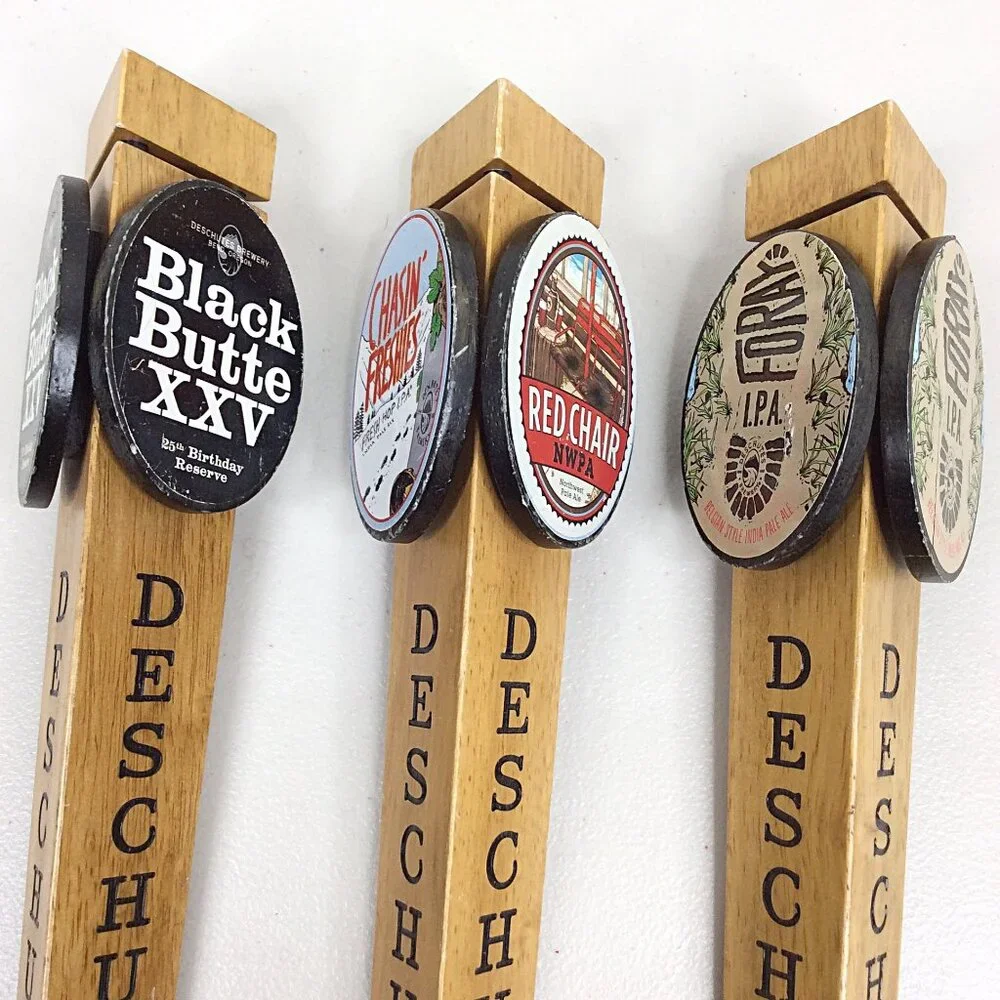 Lot of 3 Deschutes Brewing Beer‎ Tap Handles Red Chair Black Butte XXV Foray IPA